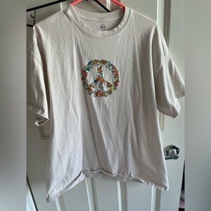 Crème Mushroom Peace Sign Mens XL TShirt